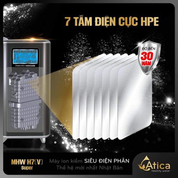 Atica SUPER MHW-H7(V) sở hữu 7 tấm điện cực HPE hiệu suất cao